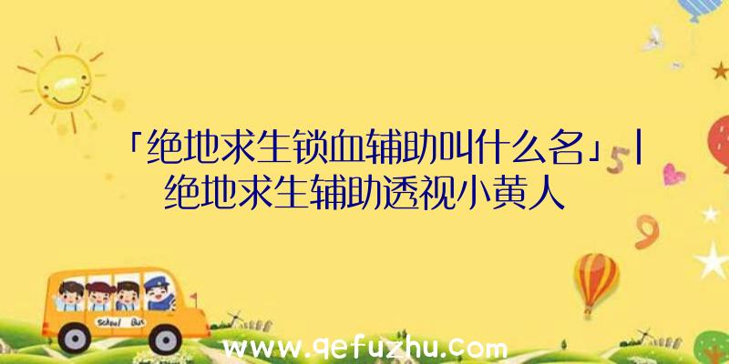 「绝地求生锁血辅助叫什么名」|绝地求生辅助透视小黄人